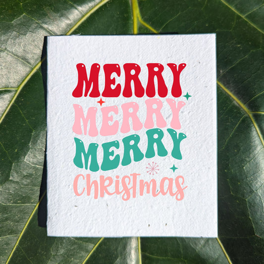 Christmas Card "Merry Merry Merry"