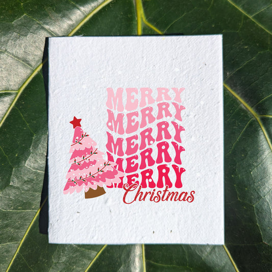 Christmas Card "Merry Merry Pink"