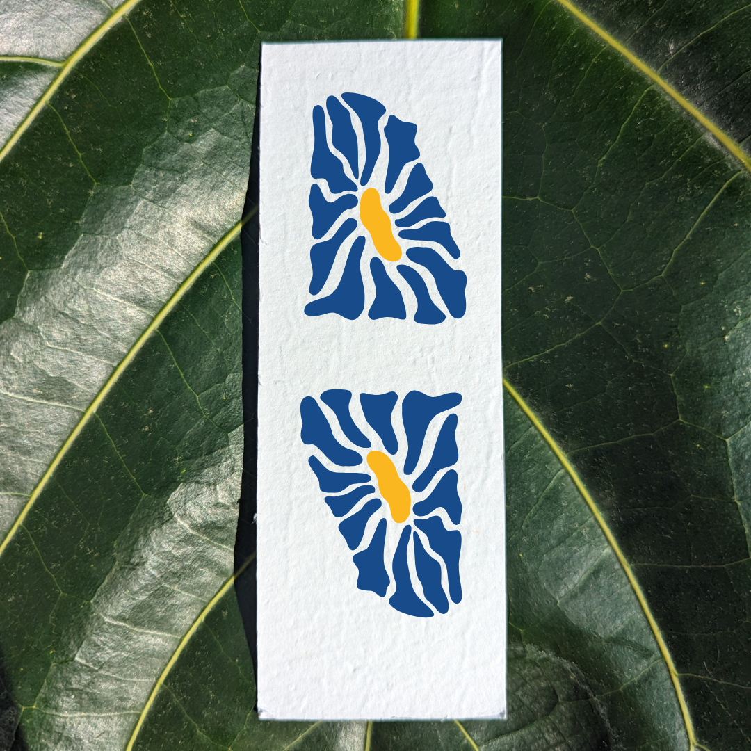 Modern blue and yellow flower bookmark