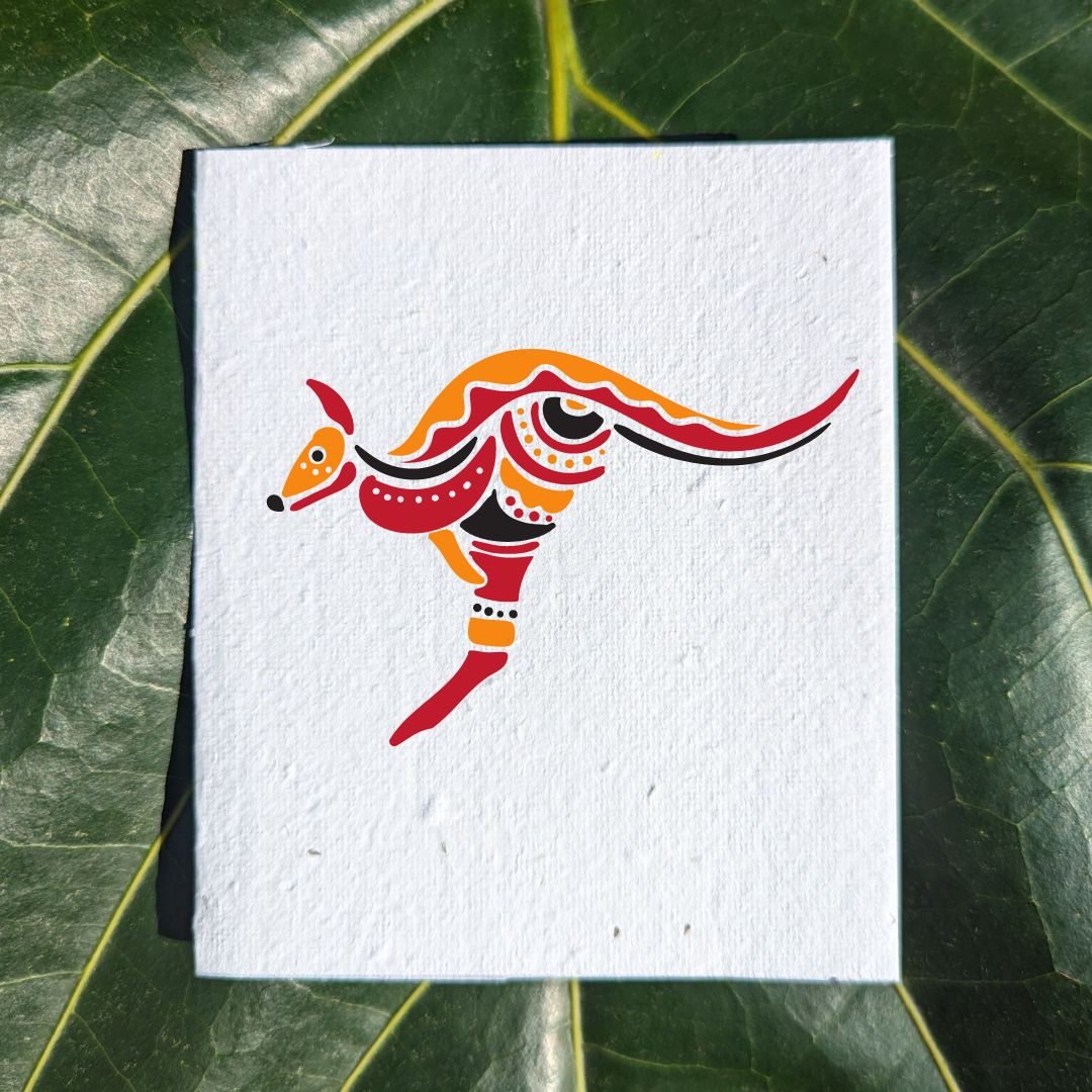 Card with aboriginal kangaroo