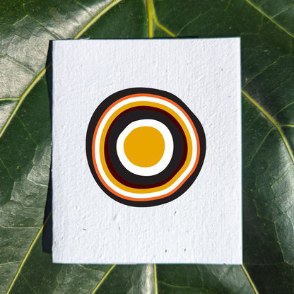 Card with aboriginal fried egg