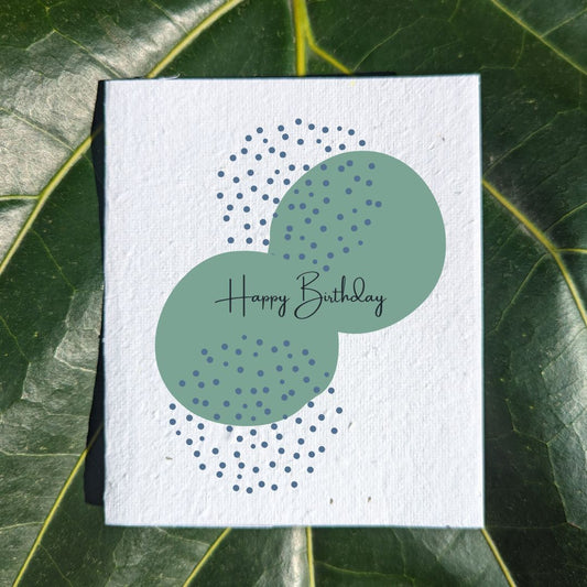 Blue circles and dots birthday card