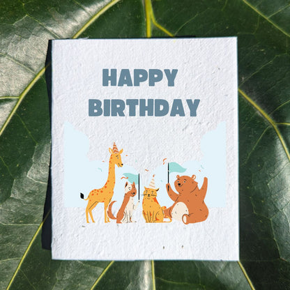 Animal party birthday card