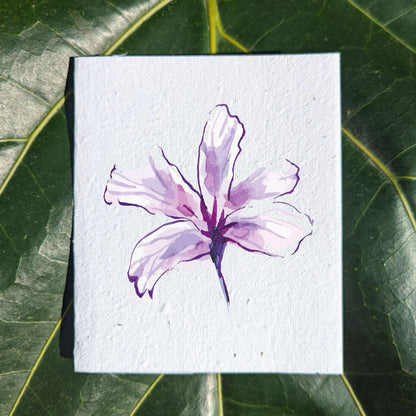 Purple watercolor birthday card