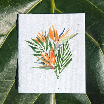 Bird of paradise birthday card