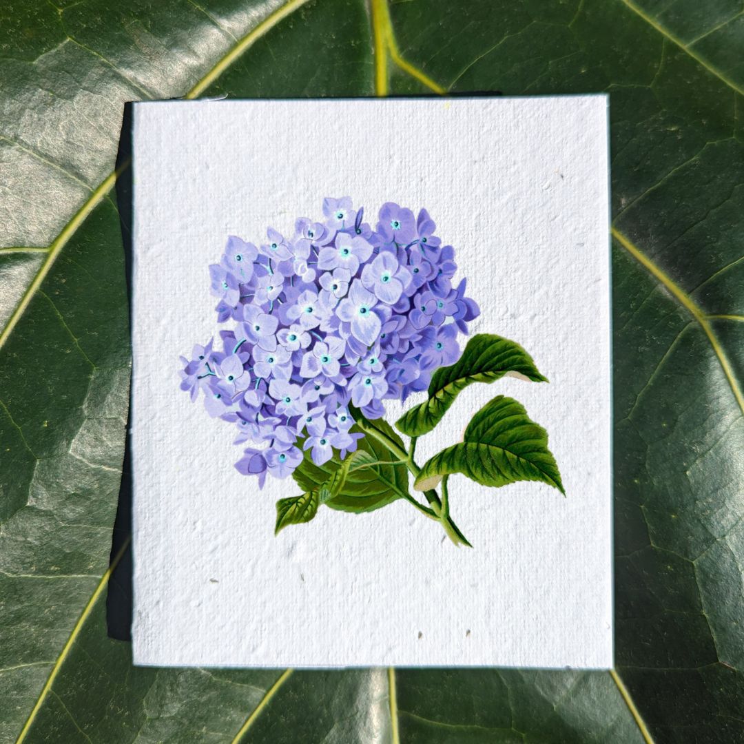 Purple flowers birthday card