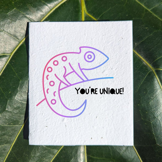 Fun card "Unique Chameleon"