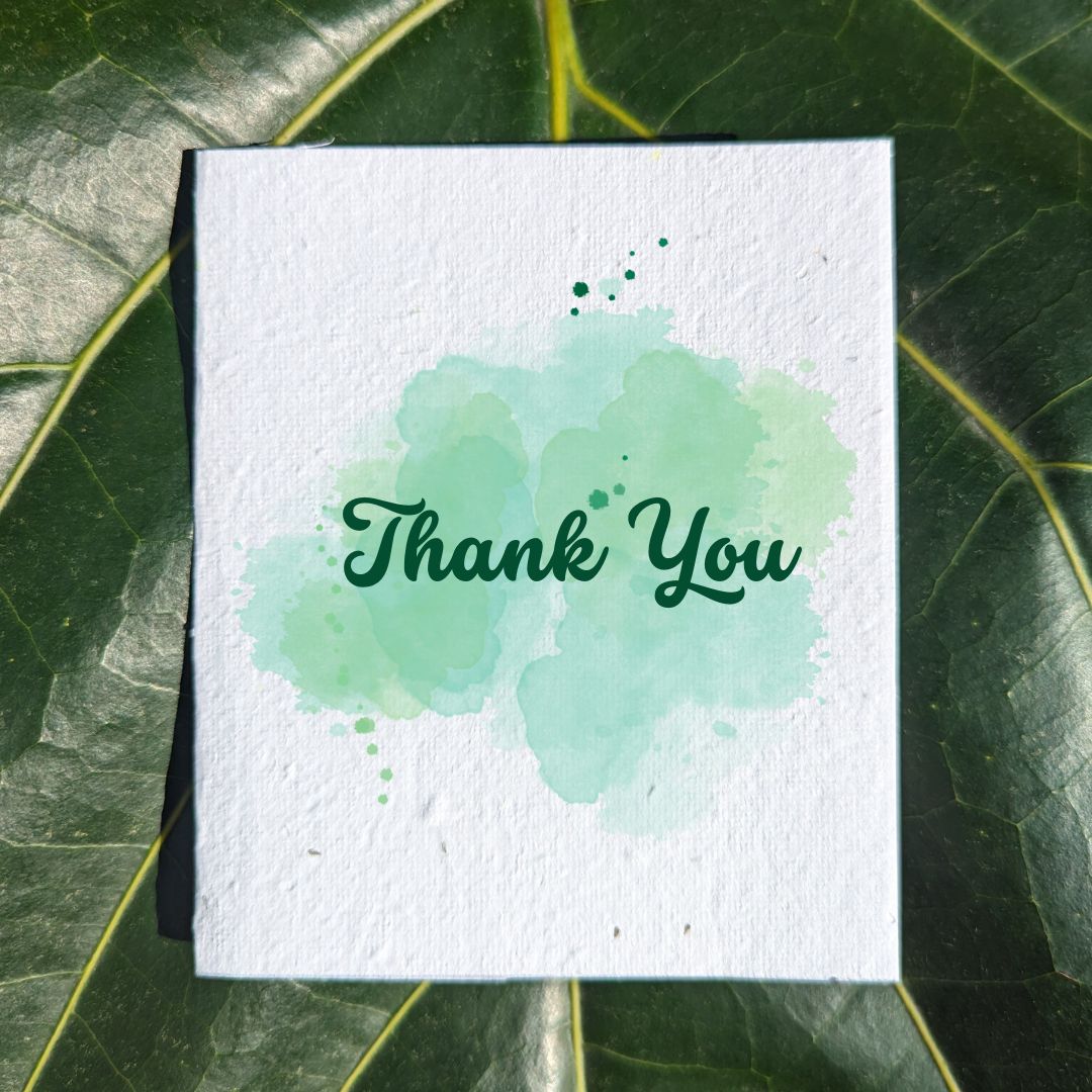 Thank you card "Green clouds"