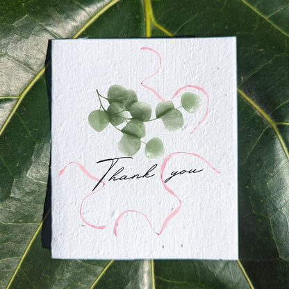 Thank you card "Leafy Ribbon"